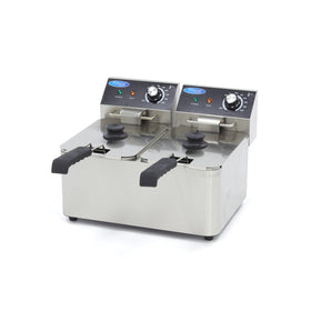 Friteuza electrica de banc 2x4L, 2 cosuri, 230V, 5kW Friteuza electrica dubla cu o