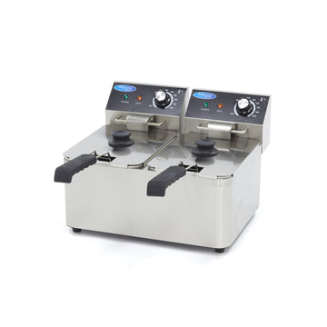 Friteuza electrica de banc 2x4L, 2 cosuri, 230V, 5kW Friteuza electrica dubla cu o