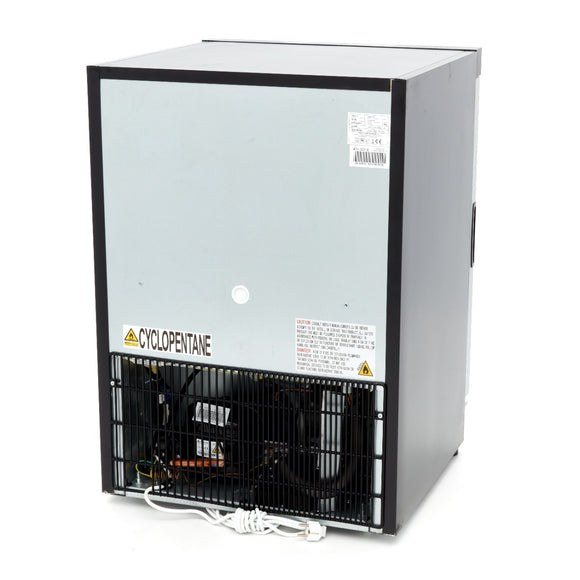 Frigider cu usa sticla, 0/+8 °C, 200 Litri, negru