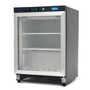 Congelator vertical cu usa sticla Maxima, 200 litri, negru, 332 W