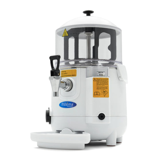 Dozator de ciocolata calda - 5L, alb, incalzire tip bain marie pe aburi