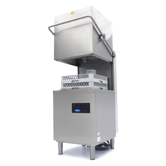 Masina de spalat vase cu capota Maxima, cos 50x50 cm, pompe evacuare, clatire si detergent, 380V, 8,7kW