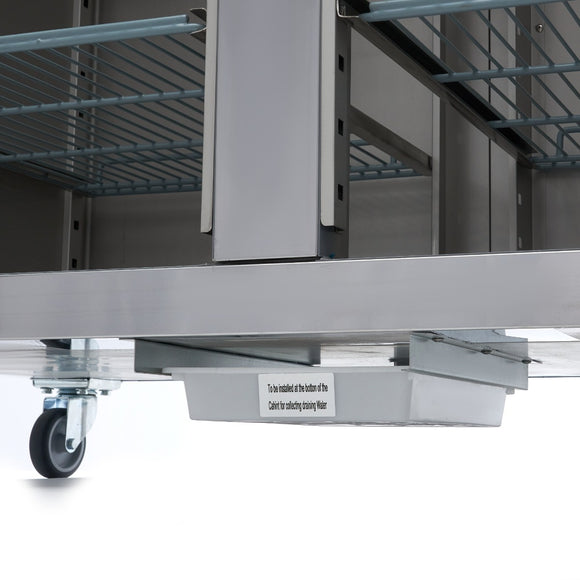 Frigider inox cu 2 usi sticla, 0/+8 °C, 1200 Litri, GN 2/1, agent frigorific ecologic R290 - clasa energetica C