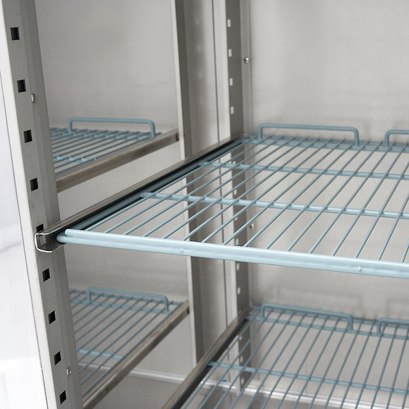 Frigider inox cu 2 usi sticla, 0/+8 °C, 1200 Litri, GN 2/1, agent frigorific ecologic R290 - clasa energetica C