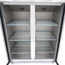 Frigider inox cu 2 usi sticla, 0/+8 °C, 1200 Litri, GN 2/1, agent frigorific ecologic R290 - clasa energetica C-9