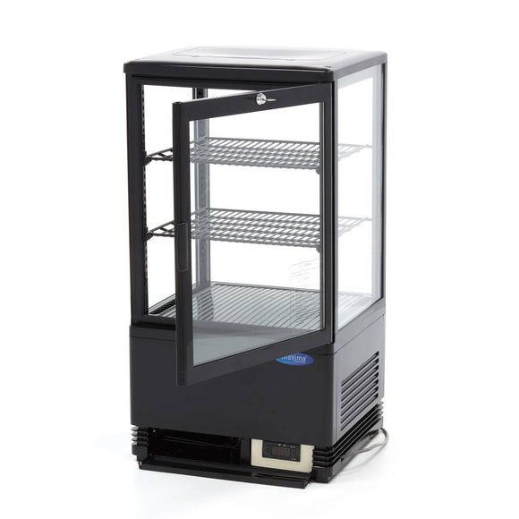 Vitrina refrigerata de banc, 58 Litri, cu iluminare, H 81 cm, negru