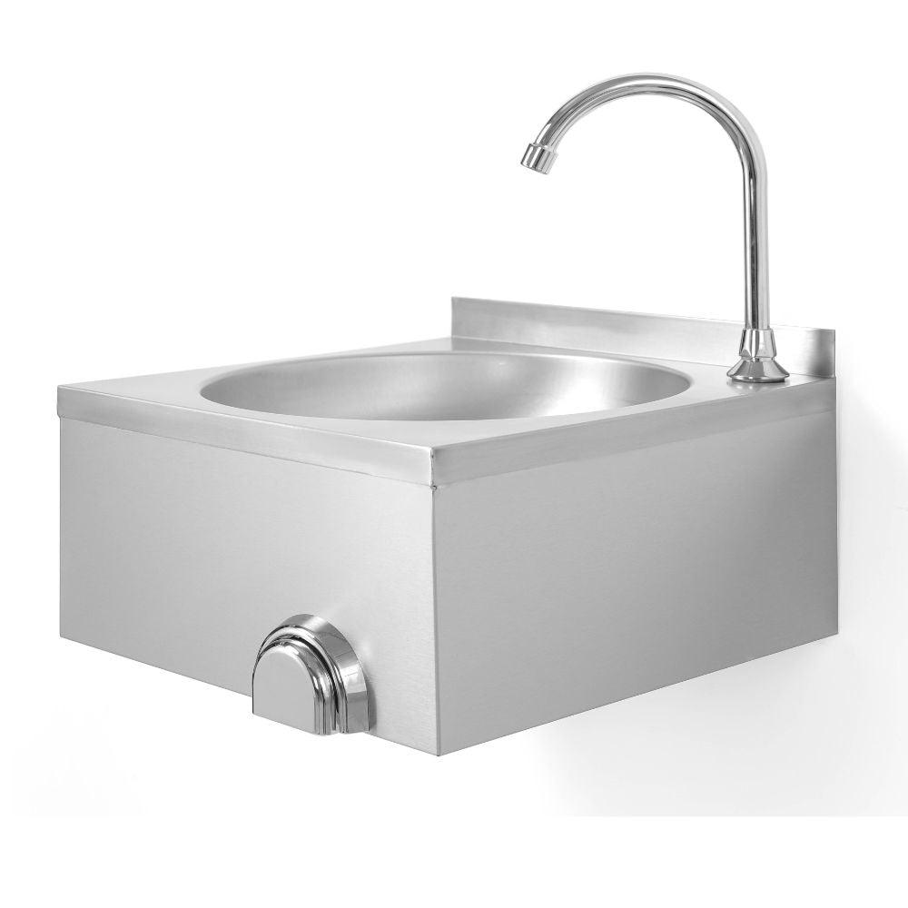 Spalator de maini inox cu actionate la genunchi, 40x40 cm, cu baterie - eurogastro.ro