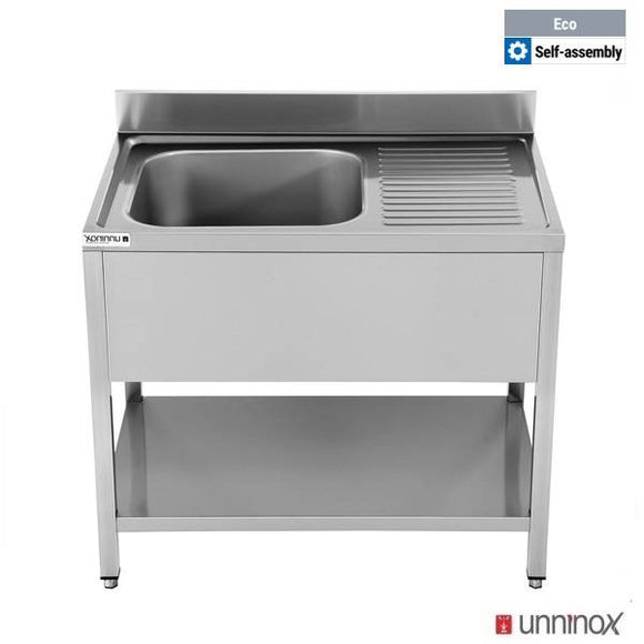 Spalator inox cu 1 cuva si picurator Unninox SPL12070L1, 120 x 70 x 85 cm