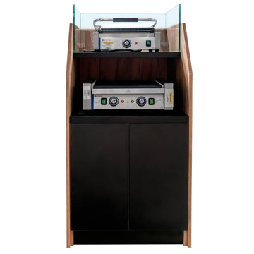 Stand hot-dogi 70x80xH143 cm, stejar kraft, imagine 2