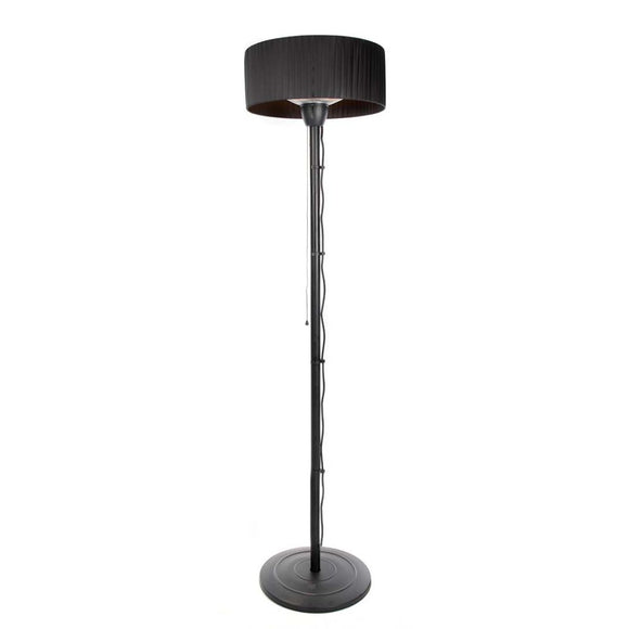 Incalzitor terasa electric Sunred Artix Compact ARTIX C-SB negru, cu abajur si stativ, pe fundal alb