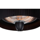 Detaliu abajur negru si element halogen aprins al incalzitorului Sunred Artix Compact