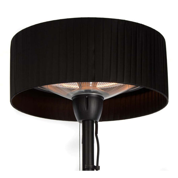 Abajur negru al incalzitorului Sunred Artix Compact, vedere laterala