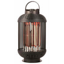 Incalzitor terasa electric Sunred Indox D-INDO-12T negru, model de masa tip felinar, pe fundal alb