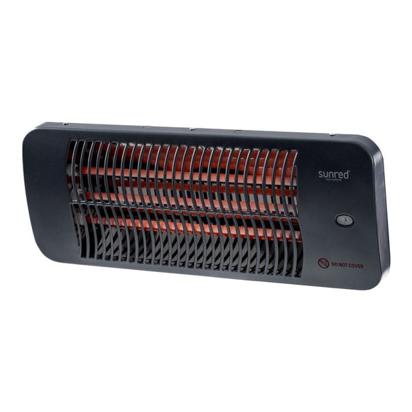 Incalzitor terasa electric de perete Sunred Lugo LUG-2000W gri, cu tuburi quartz, pe fundal alb