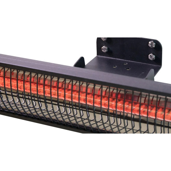 Detaliu grilaj si element carbon aprins al incalzitorului Sunred Dark