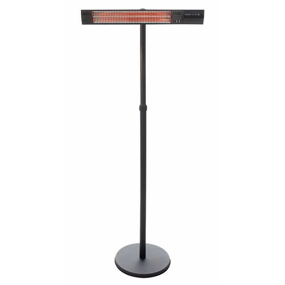 Incalzitor terasa electric Sunred Dark RD-DARK-25S negru, cu stativ reglabil, pe fundal alb