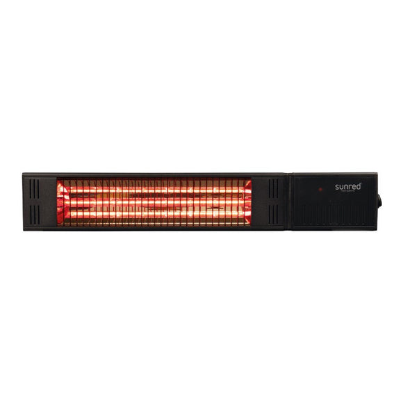Incalzitor terasa electric de perete Sunred Fortuna RDS-15W-B negru, pe fundal alb