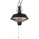 Incalzitor terasa electric suspendat Sunred Indus RSH16 negru, cu lant si snur, pe fundal alb
