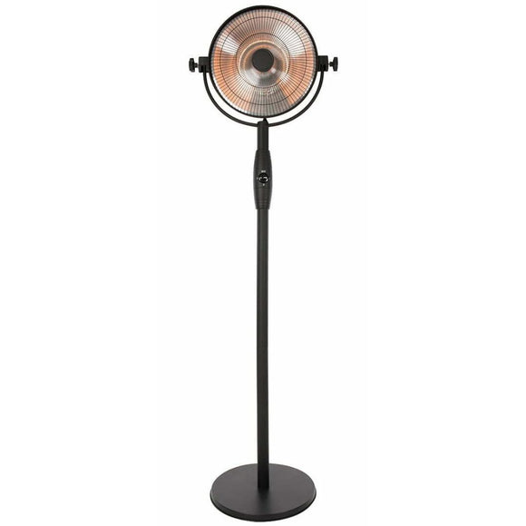 Incalzitor terasa electric Sunred Retro RSS16 negru, cu stativ, vedere completa pe fundal alb