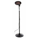 Incalzitor terasa electric Sunred Elektra SMQ2000A negru, cu stativ, vedere completa pe fundal alb