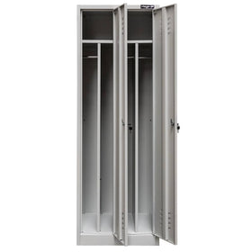 Dulap vestiar BHP 2 usi cu compartimente S-60 cm gri WYSYLKA PALETOWA