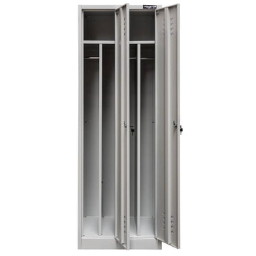 Dulap vestiar BHP 2 usi cu compartimente S-60 cm gri WYSYLKA PALETOWA