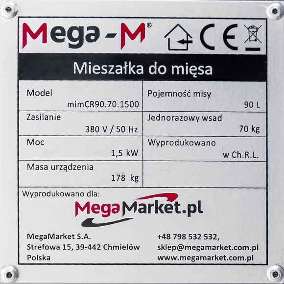 Malaxor carne cu cuva basculanta mimCR90.70.1500