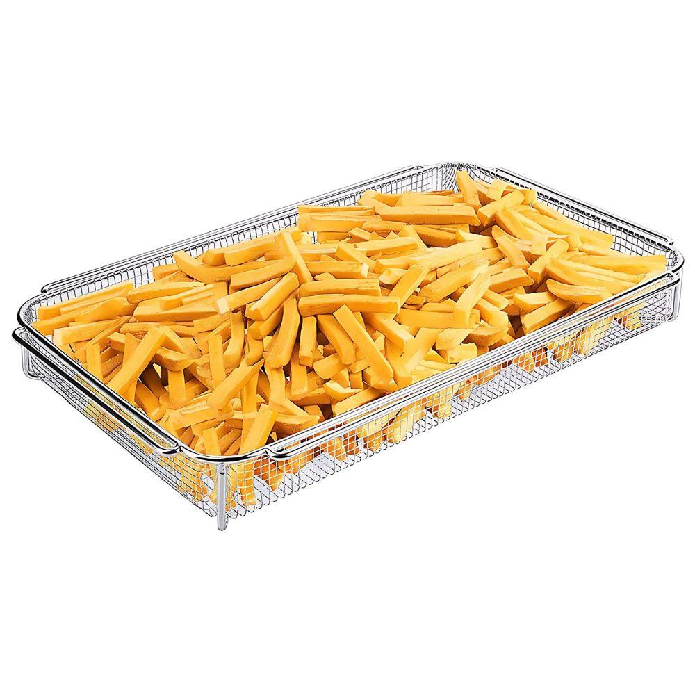 Tava inox pentru cartofi prajiti, legume, GN 1/1, 53x32,5xH6.5 cm - eurogastro.ro