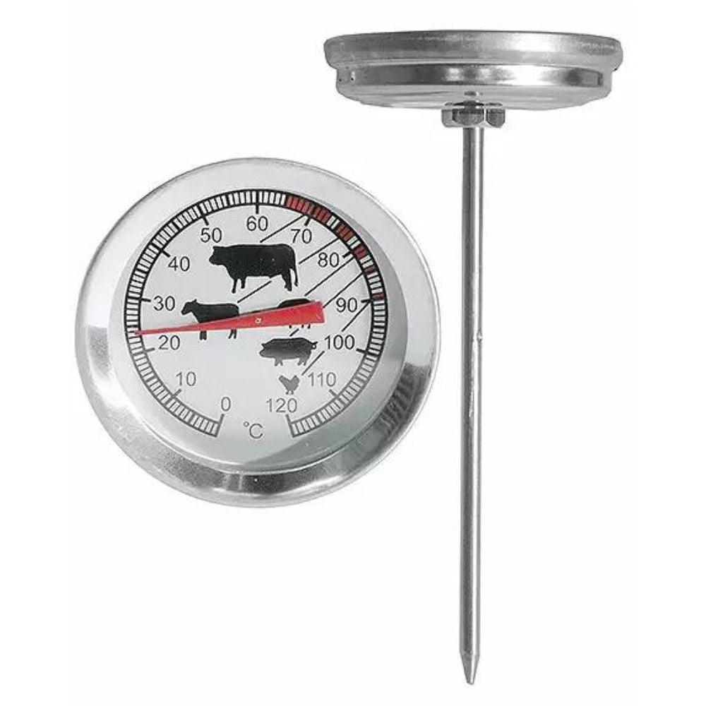 Termometru inox pentru gratar cu marcaje pt tipuri de carne, 0- 120 °C, 11 cm - eurogastro.ro