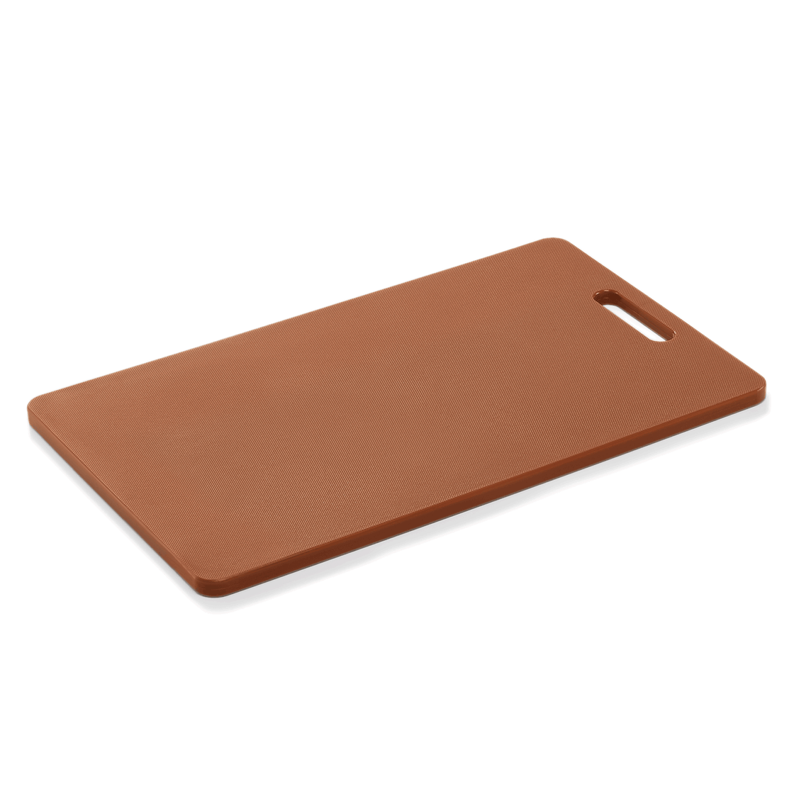 Tocator maro polietilena, 40x25cm, gosime 1,2 cm, conform HACCP, cu decupaj maner