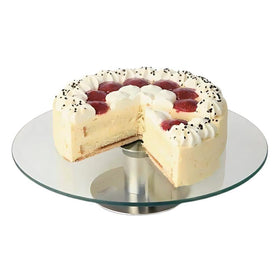 Tortiera sticla rotativa Ø30 cm, baza inox - eurogastro.ro