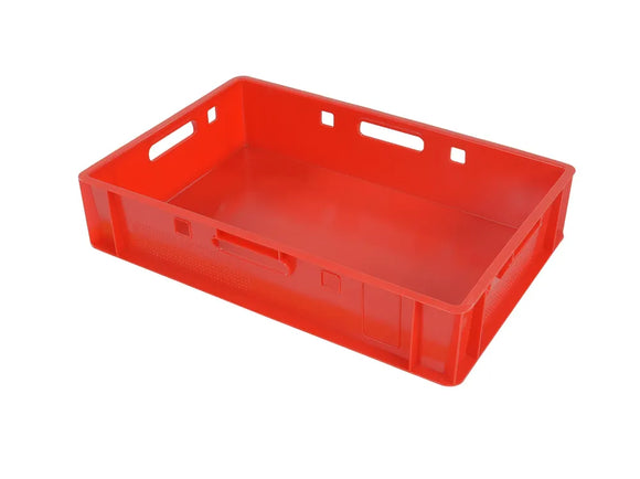 Cutie plastic pentru carne Transoplast E1, 600 x 400 x 125 mm, rosie - imaginea 2