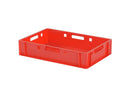 Cutie plastic pentru carne Transoplast E1, 600 x 400 x 125 mm, rosie