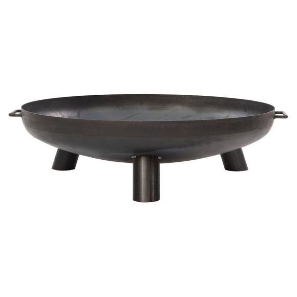 Vas de foc RedFire Salo Classic 80 cm negru, pe baza cu trei picioare, vazut in studio