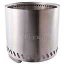 Vatra RedFire Volcano Large din inox, vazuta din fata, cu orificii de ventilatie la baza