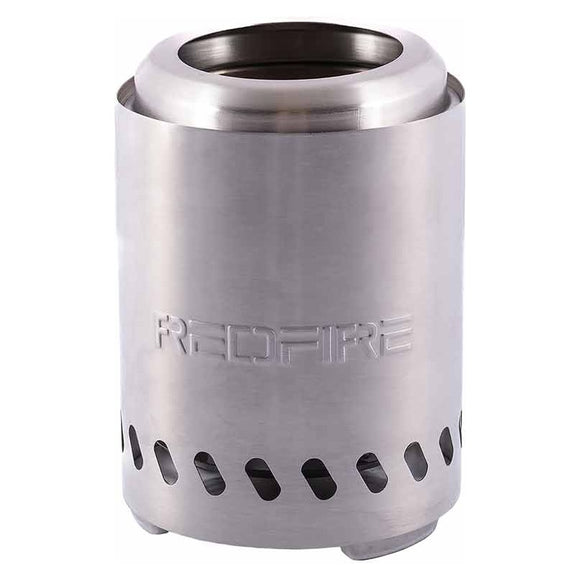 Vatra RedFire Volcano Small din inox, cu orificii de ventilatie la baza, pe fundal alb