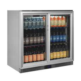 Vitrina bar 2 usi, inox, clasa energetica A