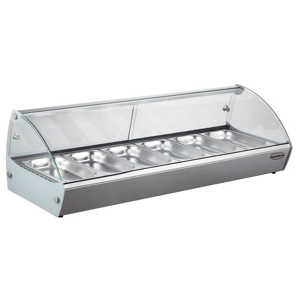 Vitrina calda cu 6 cuve GN 1/3, +30/+90 °C, alimentare 230 V, putere 1 kW
