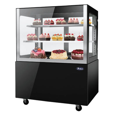 Vitrina refrigerata cofetarie +2°/+8°C, refrigerare ventilata, 2 polite + baza, latime 90 cm