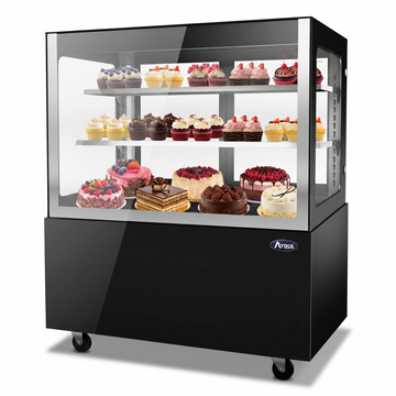 Vitrina refrigerata cofetarie +2°/+8°C, refrigerare ventilata, 2 polite + baza, latime 120 cm