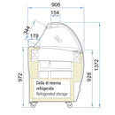 Vitrina inghetata ISABELLA 10LX expunere 10 cuve, gri,-16/-14  °C, racire statica, iluminare LED, 550 W, clasa energetica C-6