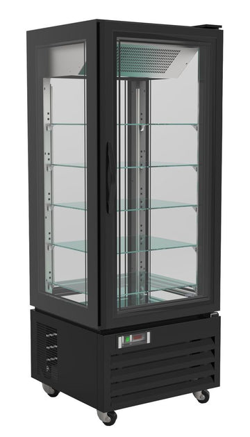 Vitrina verticala deserturi Combisteel 400 L, 5 niveluri, +2/+8°C, pe roti