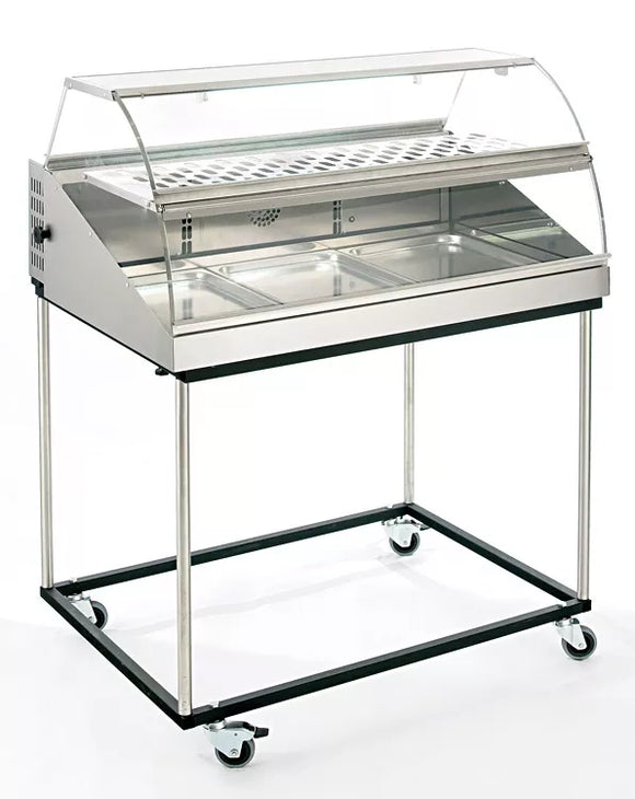 Vitrina frigorifica cu ventilatie - capacitate 3 x 1/1GN, 500W, dimensiuni 1000x900x475mm