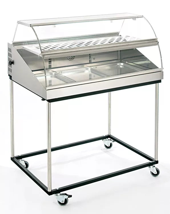 Vitrina frigorifica cu ventilatie - capacitate 3 x 1/1GN, 500W, dimensiuni 1000x900x475mm