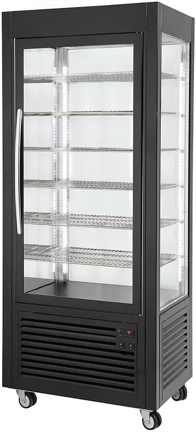 Vitrina frigorifica verticala cu ventilatie si rafturi fixe, 480L, dimensiuni 800x645x1850mm, putere 0,43kW