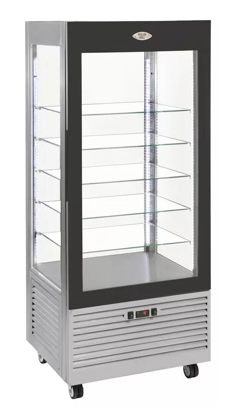 Vitrina frigorifica verticala cu ventilatie cu rafturi din sticla, capacitate 480L, putere 0,43kW