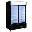 Vitrina frigorifica 2 usi 1048L RICO i133 iluminare LED plafon publicitar superior iluminat usi glisante