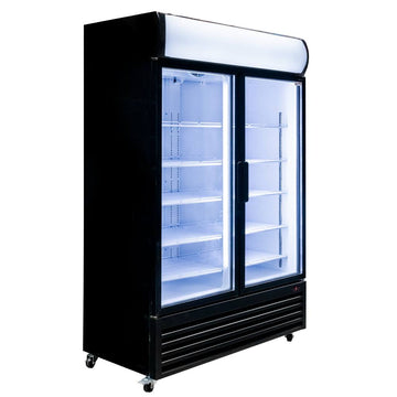 Vitrina frigorifica 2 usi 1048L RICO i133 iluminare LED plafon superior publicitar iluminat