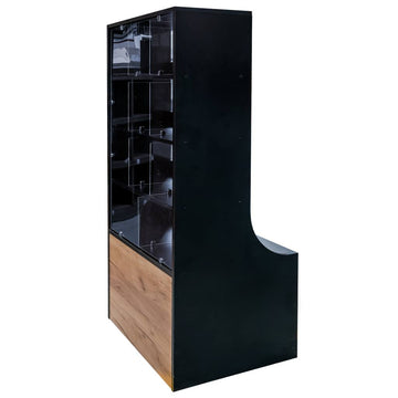 Vitrina comerciala pentru prajituri si bomboane H-162 cm L-80 cm G-60 cm negru - 0