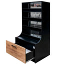 Vitrina comerciala pentru prajituri si bomboane H-162 cm L-80 cm G-60 cm negru-3